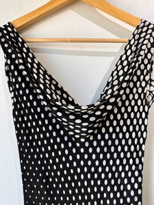 Alexander McQueen Black & White Polka Dot Plunge Dress