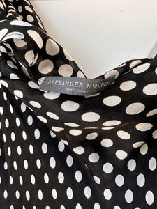 Alexander McQueen Black & White Polka Dot Plunge Dress