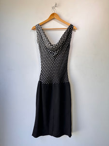 Alexander McQueen Black & White Polka Dot Plunge Dress