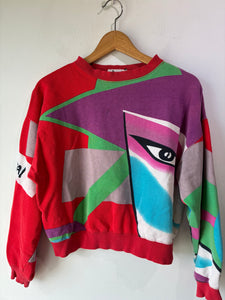 Kansai Multi Color Abstract Face Sweatshirt