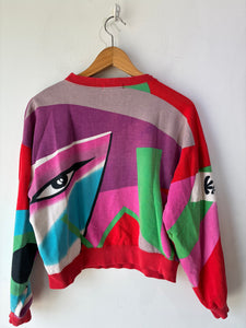 Kansai Multi Color Abstract Face Sweatshirt