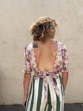LoveShackFancy Pink Rose Floral Open Back Top