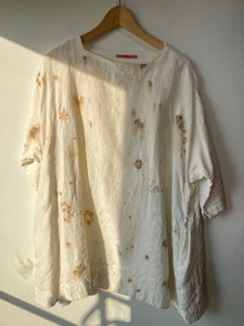 Aodress Plant and Flower Linen Tunic