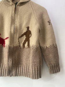 Vintage Ralph Lauren Hunting Scene Knit Cardigan