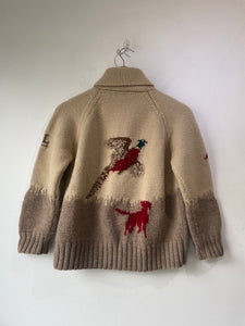 Vintage Ralph Lauren Hunting Scene Knit Cardigan