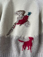 Vintage Ralph Lauren Hunting Scene Knit Cardigan