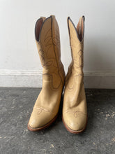 Vintage Frye Cream Leather Cowgirl Boots