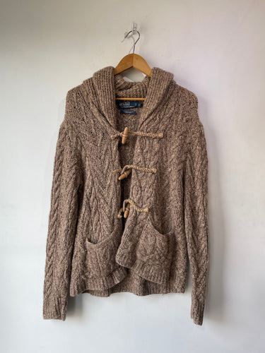 Vintage Polo Ralph Lauren Brown Knit Toggle Cardigan