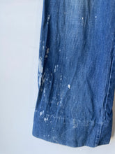 Vintage Bleach Stained Blue Wide Leg Jeans