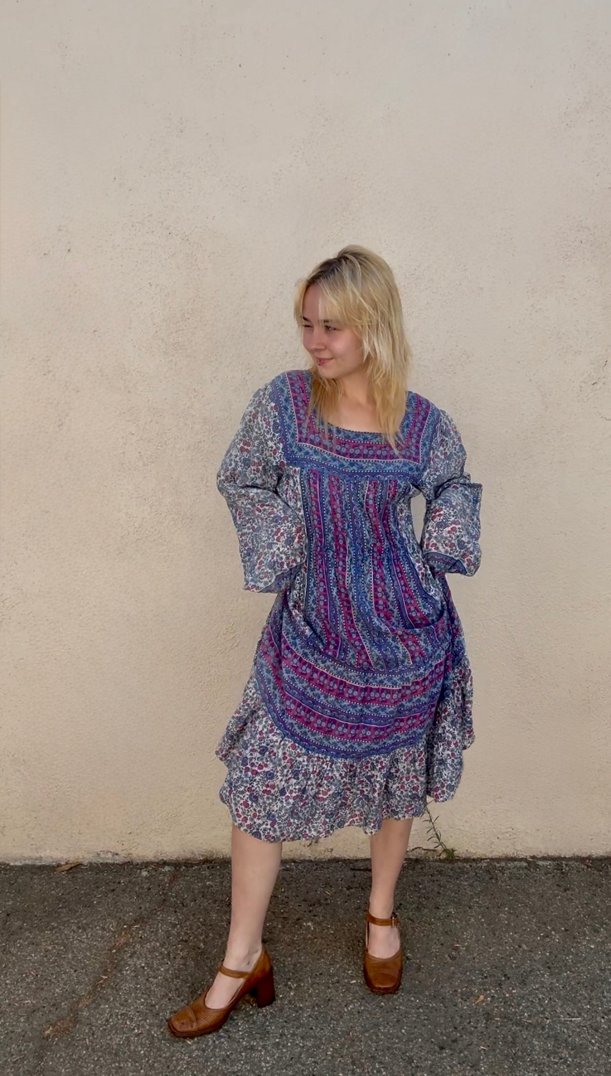 Vintage Chambell Indian Block Print Dress - The Curatorial Dept.