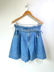 Rachel Comey High Waist Belted Denim Shorts
