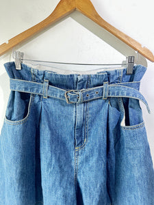 Rachel Comey High Waist Belted Denim Shorts