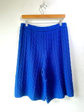 6397 Royal Blue Knit Cable Shorts