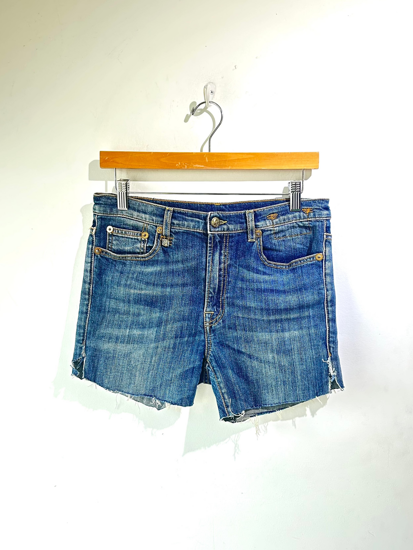r13 denim cutoff shorts
