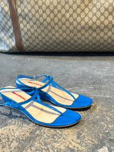 Vintage Prada Teal Wedge Sandals
