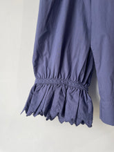 Doen Blue Ruffle Collar Hickory Top