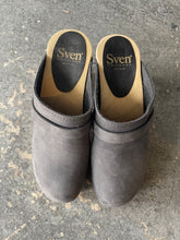 Sven Gray Suede Heeled Clogs Size 37