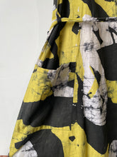 Osei Duro Black & Yellow African Print Linen Dress