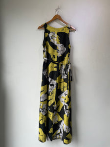 Osei Duro Black & Yellow African Print Linen Dress