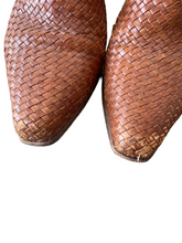 The Great Cognac Brown Woven Booties
