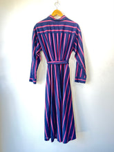Xirena Navy Striped Waist-Tie Dress