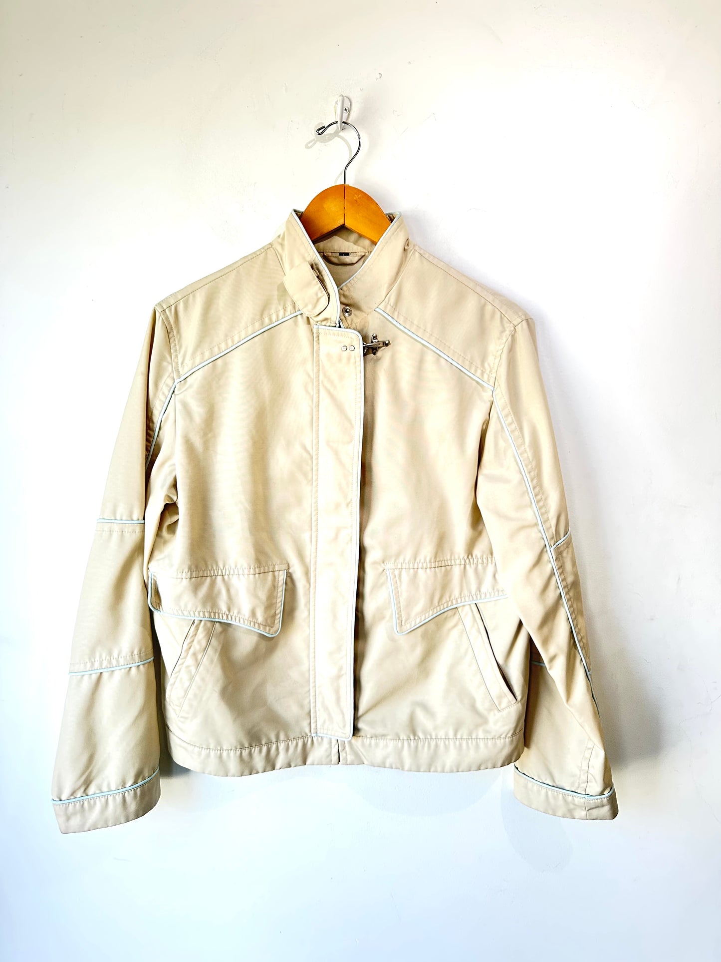 Fay utilitarian style cream designer windbreaker