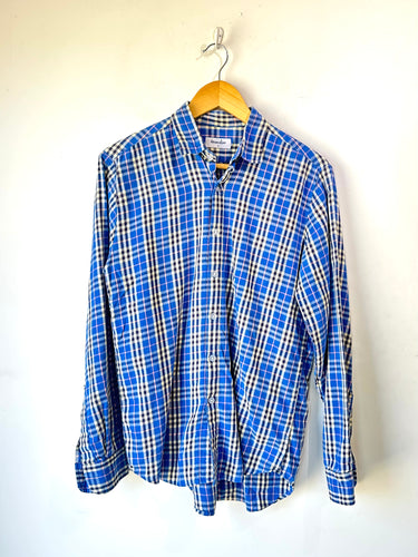 Steve Alan Blue Plaid Men's Button Down Shirt