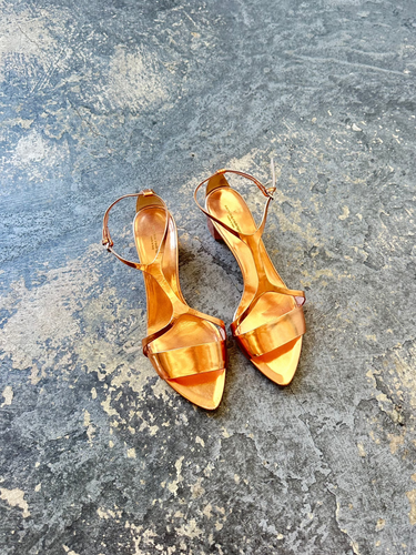 Narciso Rodriguez Metallic Blush Rose gold City Sandal