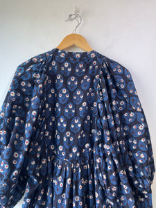 Cotton Conscious Blue & Black Floral Dress