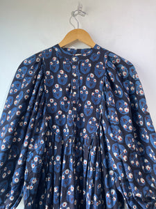 Cotton Conscious Blue & Black Floral Dress