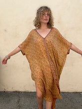 Indie Ella Gold and Red Paisley Silk Caftan