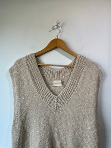 Jaggery London Cream Knit V-Neck Vest