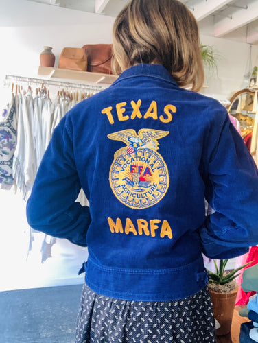 Vintage Vocational Agriculture Marfa Texas Chain Stitch Corduroy Jacket