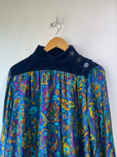 YSL Rive Gauche Silk Velvet Paisley Floral Blouse