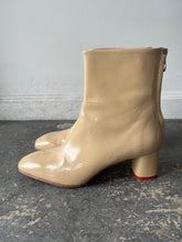 Aeyed Tan Patent Leather Ankle Booties Size 40