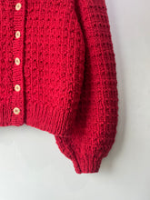 Christy Dawn Red Puff Sleeve Knit Cardigan