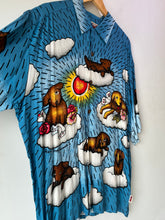Mambo Blue Puppies Print Mens Shirt