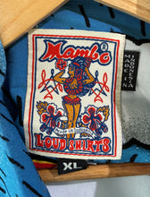 Mambo Blue Puppies Print Mens Shirt