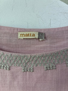 Matta Pink Embroidered Indian Cotton Top