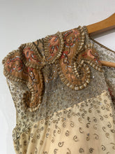 Vintage 1940's Brown Paisley Embellished Party Dress