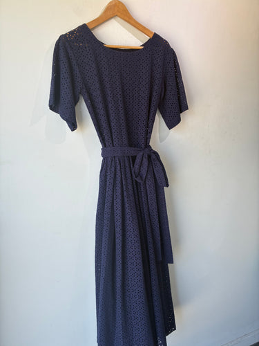 Lisa Marie Fernandez Navy Eyelet Dress