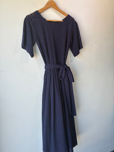 Lisa Marie Fernandez Navy Eyelet Dress