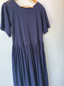 Lisa Marie Fernandez Navy Eyelet Dress