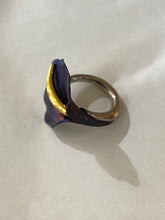 Janusz Szkutnik Calla Lily Sterling Silver Titanium and Gold Ring