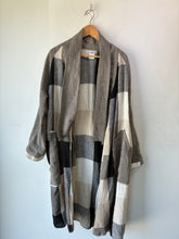 Kim Bernardin Black, White and Tan Check Linen Duster
