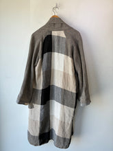Kim Bernardin Black, White and Tan Check Linen Duster