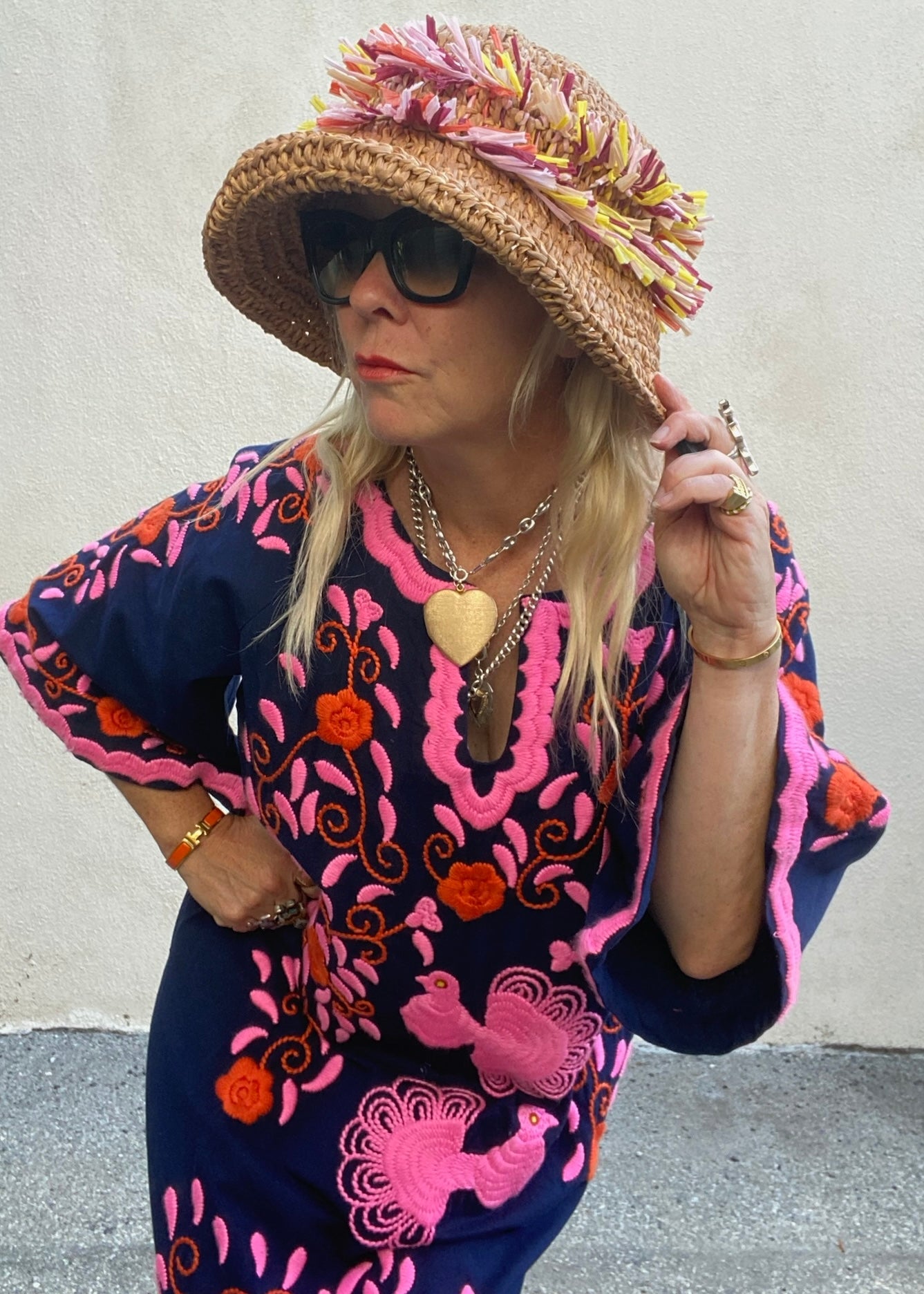 Gemsun Straw Hat with Raffia Fringe - The Curatorial Dept.