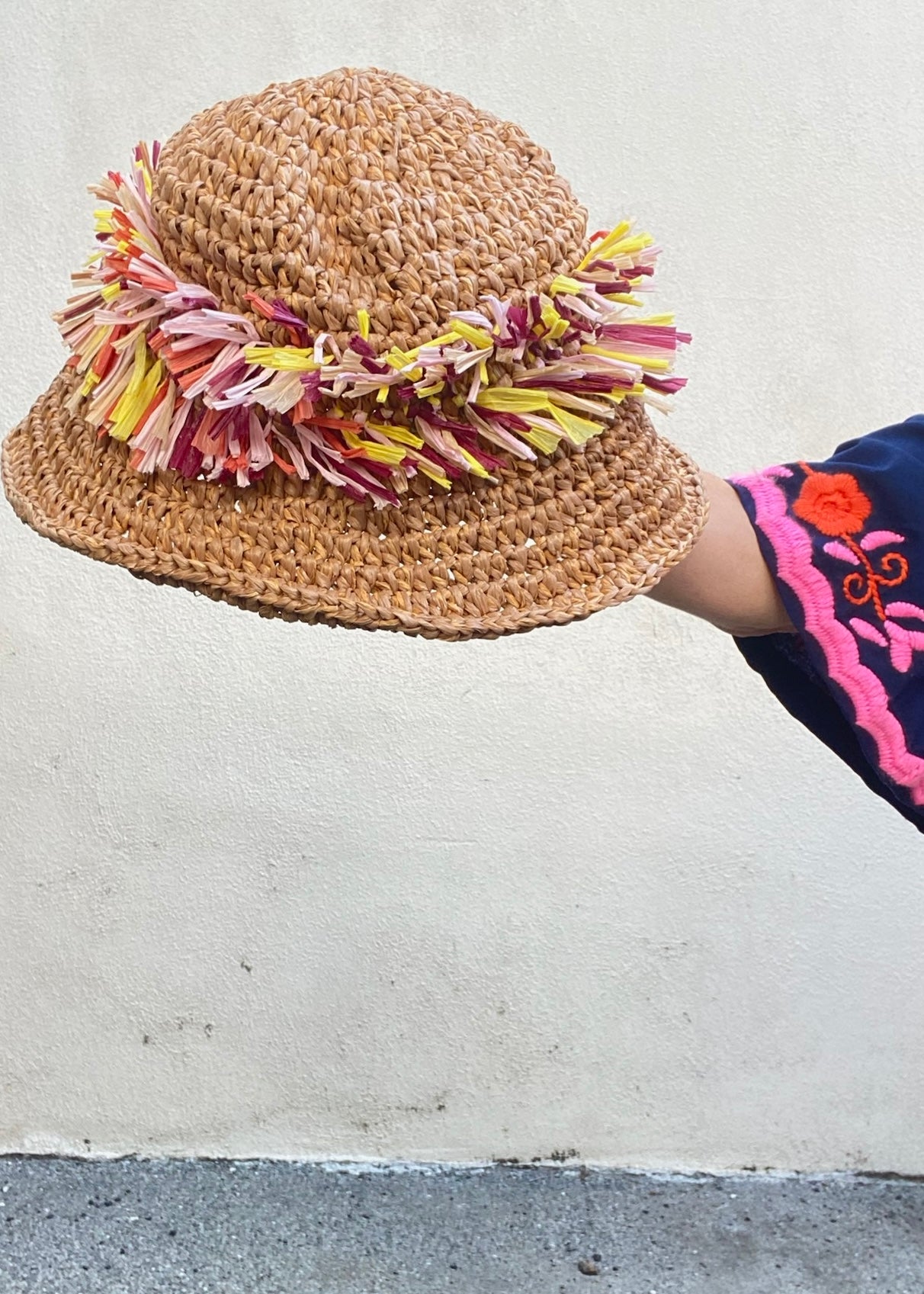 Gemsun Straw Hat with Raffia Fringe - The Curatorial Dept.