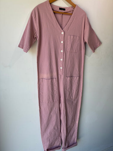 Via Pink Cotton Jumpsuit