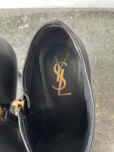 YSL Black Heeled Short Booties